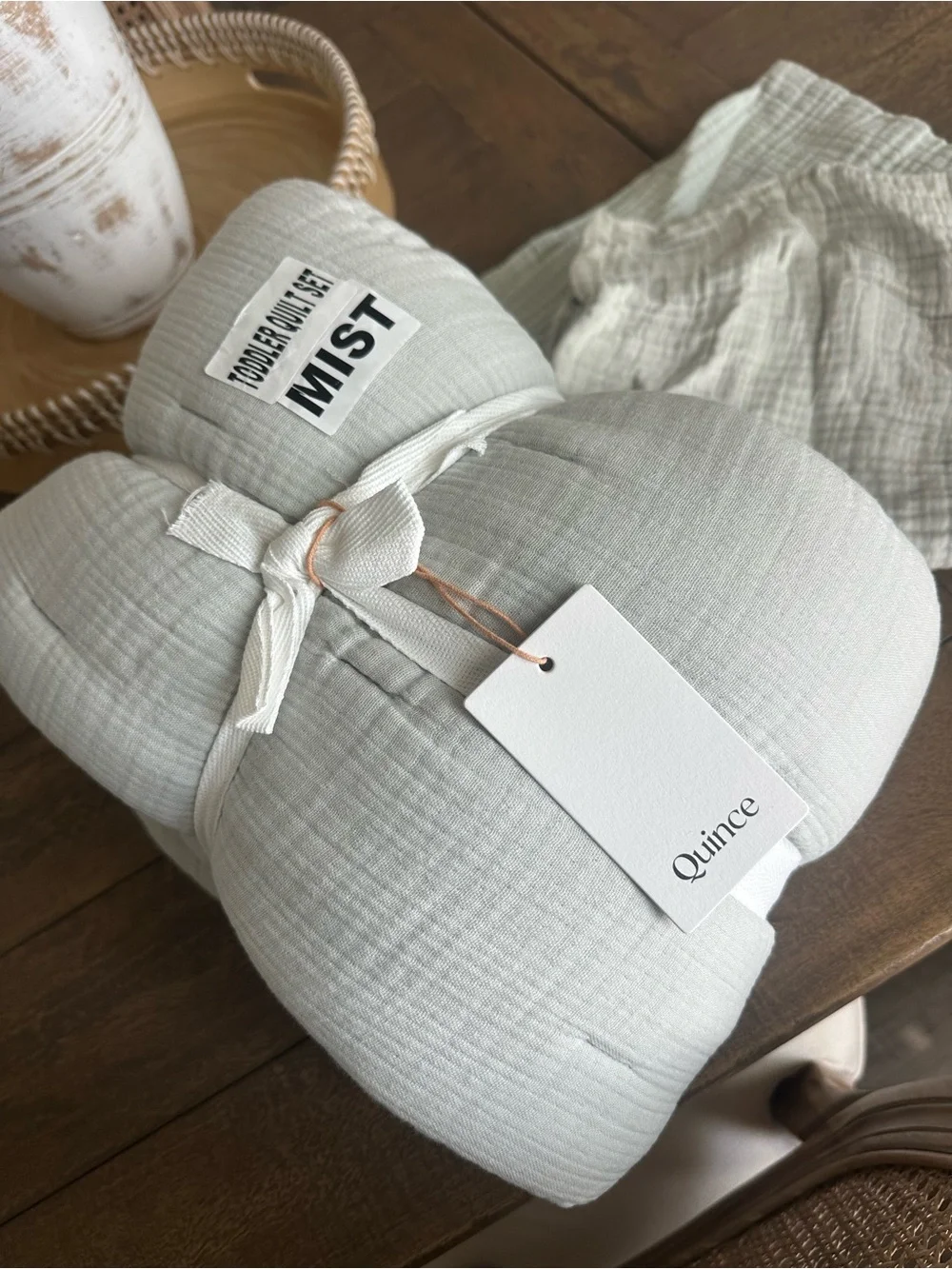 NWT Quince Organic Cotton Toddler Quilt & Sham Set